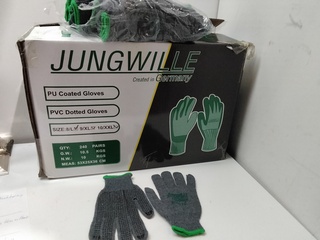 Ca. 240x Paar werkhandschoenen met anti slip