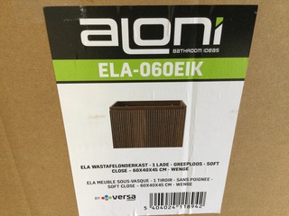 Wastafelonderkast badkamer, Aloni, ELA-060EIK, wenge