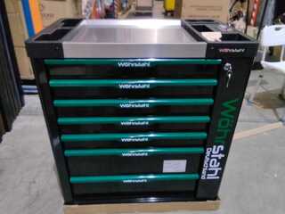 Professionele gereedschapskar, 7 lades gevuld Wohrstahl, groen/zwart