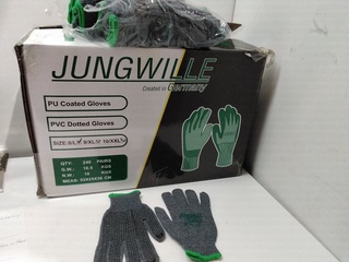 Ca. 240x Paar werkhandschoenen met anti slip