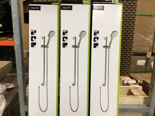 3x Douchesets vierkant, Aqua Su, Lepoldo, chroom