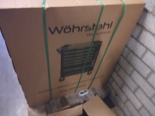 Professionele gereedschapskar, 7 lades gevuld Wohrstahl, groen/zwart