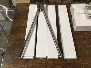 4x handdoekrek en 4x toiletrolhouder, chroom