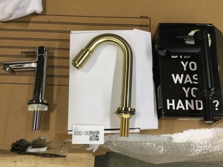 3x Wastafelkranen, zwart/chroom/goud