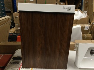 Toiletmeubel + wasbak + sifon, bruin/wit