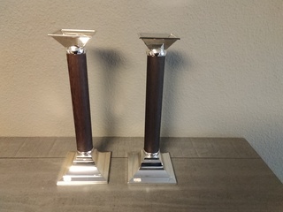 2x Verzilverde kandelaren Fink Silber