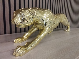 XXL goudkleurig beeld van Jaguar, goud