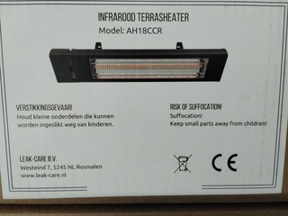 3x Infrarood heaters, 1800 Watt
