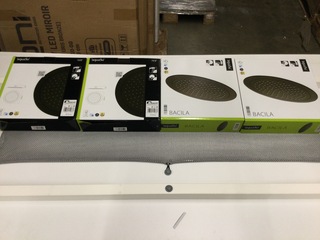 4x Hoofddouchekop rond, Aqua Su, Bacila