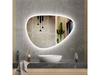 Spiegel asymmetrisch 100×70  +Led en verwarming, Karo