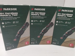 3x Accu multitool, Parkside, groen