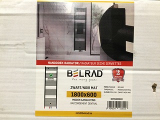 Handdoekradiator 180×60 cm, Belrad, BZM1800600, zwart