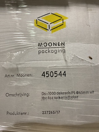 Ca. 90x Dozen a 1000 deksels t.b.v. koffiebekers