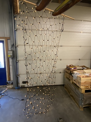 Partij professionele lichtnetten op pallet