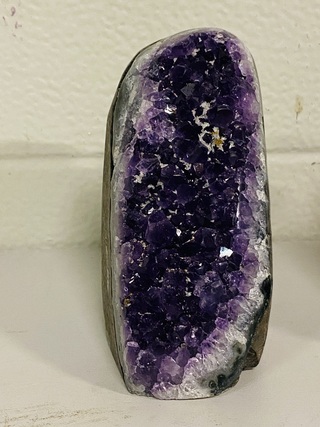 3x Amethist staande druses uruguay, paars