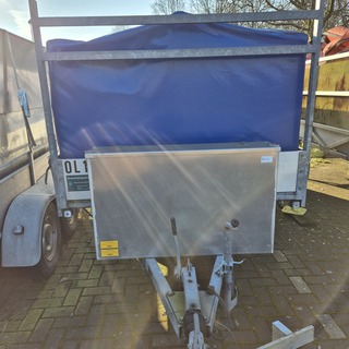 Aanhangwagen met opzetbak en olieschermen, Buist, K-9, 1993