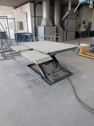 Pneumatische heftafel, max 2800 kilo