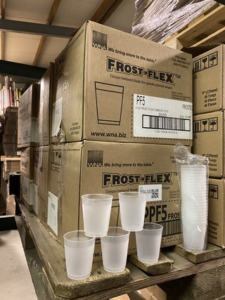 Ca. 3000x Frost-flex bekers, transparant