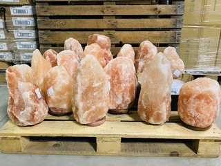 Ca. 16x Himalaya zoutlampen met houten voet