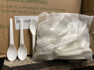 Ca. 14000x Plantware composteerbare koffie lepels, wit