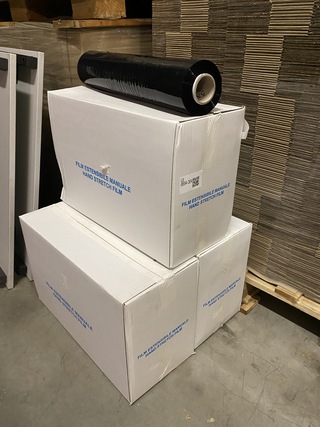 Ca. 18x Rollen handwikkelfolie, zwart