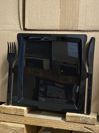 Ca. 990x luxe party evenementborden met bestek, zwart