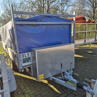 Aanhangwagen met opzetbak en olieschermen, Buist, K-9, 1993