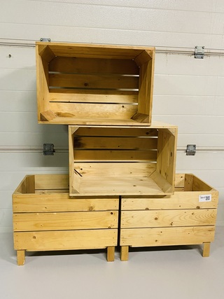 4x Houten kisten (stapelbaar)