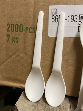 Ca. 14000x Plantware composteerbare koffie lepels, wit