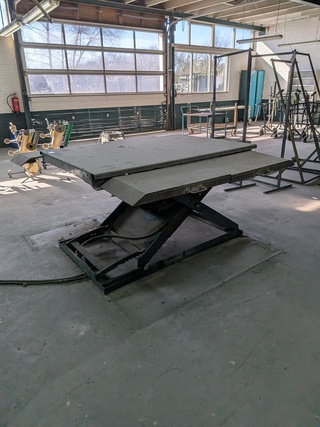 Pneumatische heftafel, max 2800 kilo