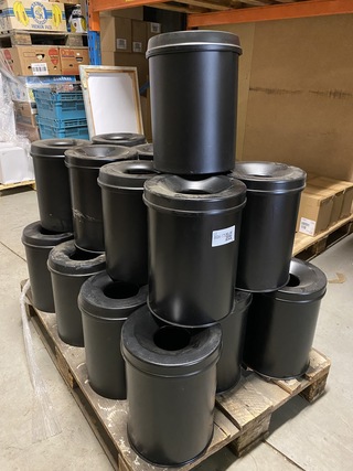 Ca. 21x Vlam dovende afvalbakken 15 liter rond