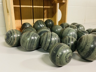 Ca. 23x Jaspis groen bollen