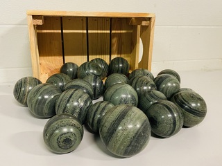 Ca. 23x Jaspis groen bollen