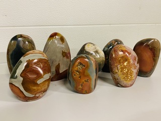 8x Jaspis polychroom vrije vorm