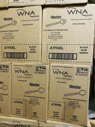 Ca. 5760x luxe grote serveervorken en lepels, Zwart