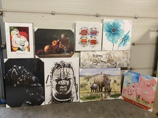 9x Diverse schilderijen