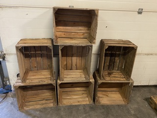 7x Houten kist (stapelbaar)