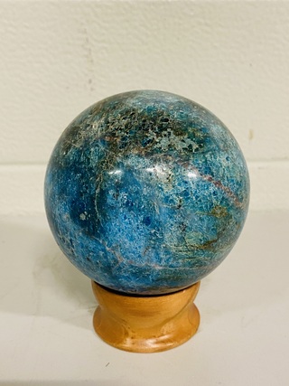 Blauwe apatiet bol + standaard