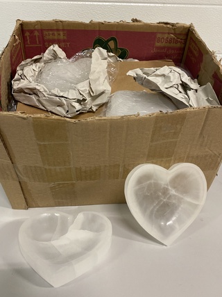 Ca. 20x Seleniet schalen hartvorm, wit