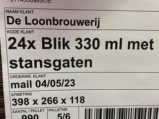 Ca. 990x Verzenddozen ideaal voor bv 24 blikjes 330ml, bruin