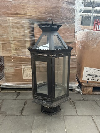 3x Ijzeren tuinlantaarn hoogte 100 cm