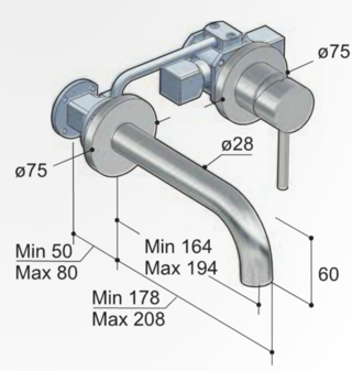 Inbouw wastafelmengkraan Hotbath, B005J