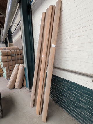 6x halfrond houtwerk