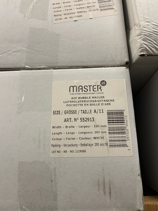 Ca. 1200x Verzendenvelop Master