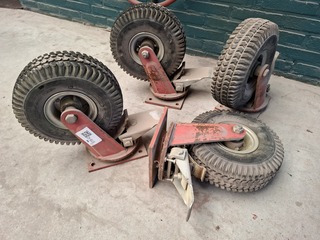 4x Zwenkwiel met luchtband