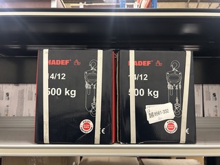 2x Handtakel 15/12 500 kg HADEF