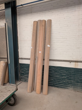 6x halfrond houtwerk