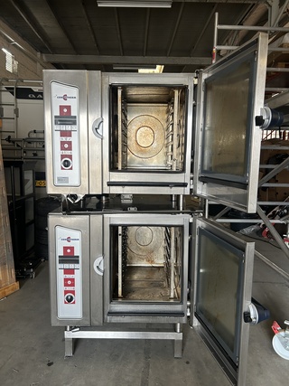 2x Combi-oven steamer 6 x 1/1 GN elektrisch met 1x onderstel, Convothe