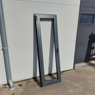 4x Aluminium kozijn met kiepraam, Zwartgrijs (mat)