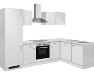 Design hoek keuken met apparatuur, Kevin, wit